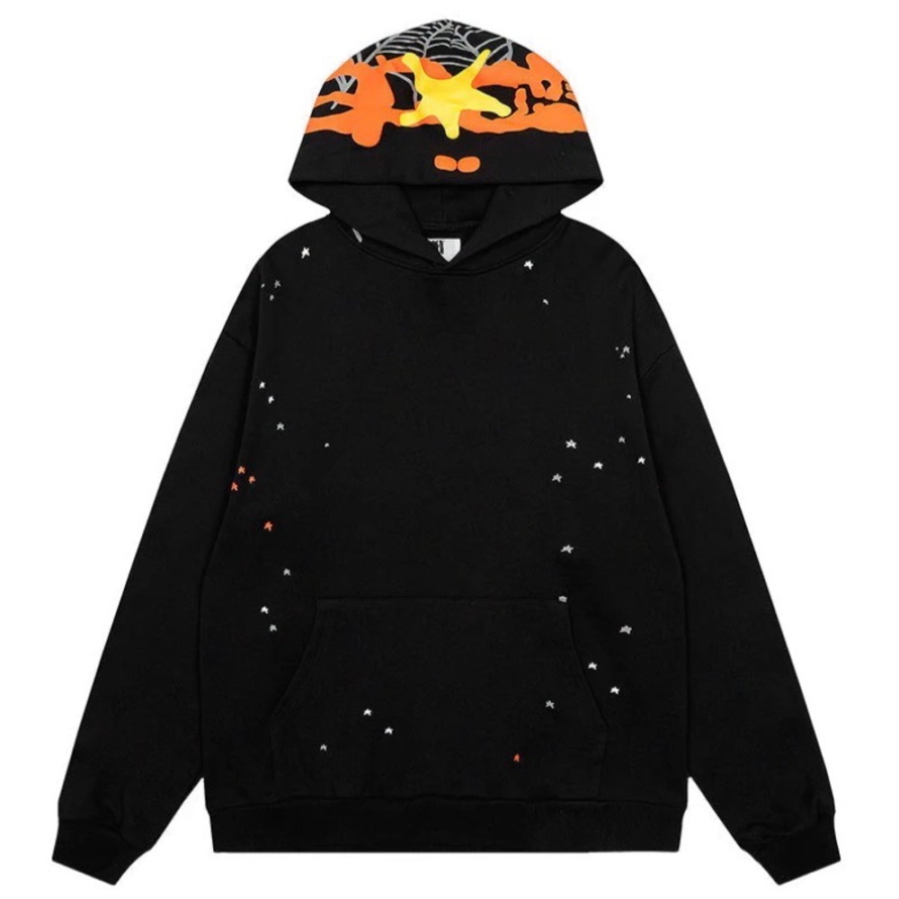 Stylish Black and Orange Men's Hoodie